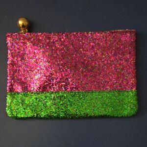 Glittery Pink and Green Clutch
